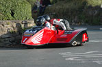 Nick Crowe, with passenger Darren Hope, during the 2006 Southern 100 (Peter Hignett)